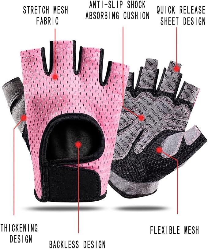 Workout Gloves for Weight Lifting Fingerless Gym Gloves for Men and Women | Exercise Gloves,Men's and Women's Anti-calluses Must-Have Fitness Gloves, Lightweight and Breathable