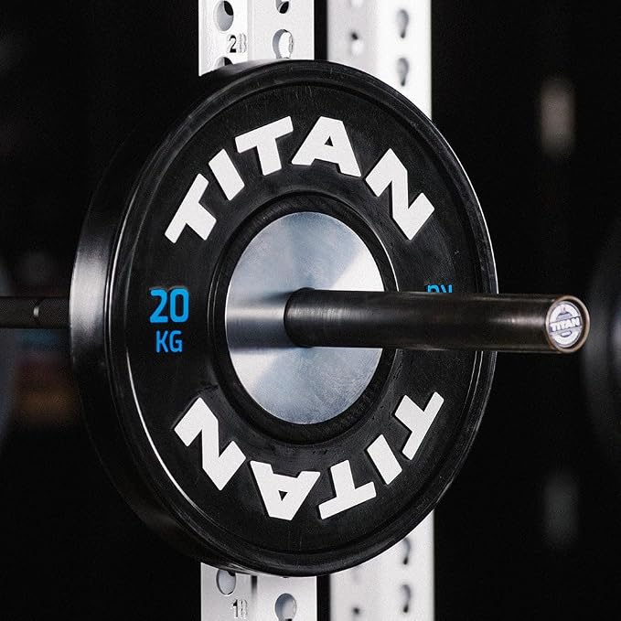 Titan Fitness Elite Olympic Bumper Plates, Competition Weight Plates, Rubber Rubber with Steel Insert