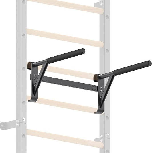 Kipika Gymnastic Stall Bar - 2"x2" Swedish Ladder with 1" Hole, Wall Mounted Pull-up Bar Ladder Suspension Trainer, Solid Wood Grips Gymnastics Training Bar for Home, Wall Gym, School