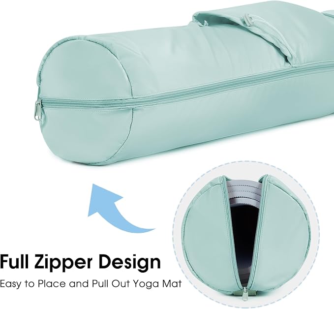 sportsnew Yoga Mat Bag, Full Zip Cargo Yoga Mat Carrier Bag with Drawstring Water Bottle Pocket and Bottom Wet Pocket, Exercise Yoga Mat Carrier Holder Multi-Functional Storage Bag Patent Pending