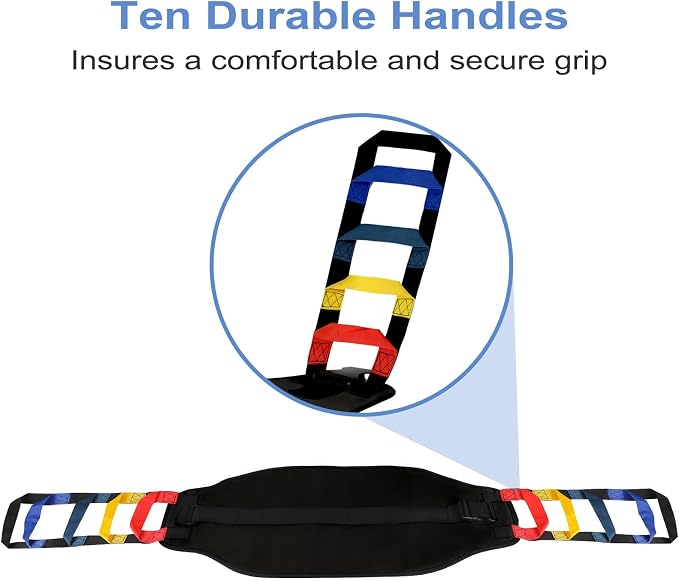 Transfer Sling, Transfer Belt for Elderly, Gait Belts for Seniors | Heavy Duty Patient Lift Belt,Mobility Standing&Lifting Aid for Disabled,Elderly,Injured-Safely Move from Bed and Wheelchair