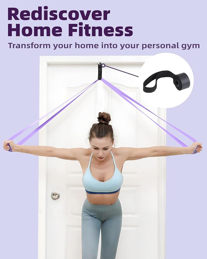 Fitense Resistance Bands Set - Pull Up Bands for Men Women, Exercise Bands Resistance with Door Anchor, Training Poster & Pouch for Body Stretching, Pull Up Assist