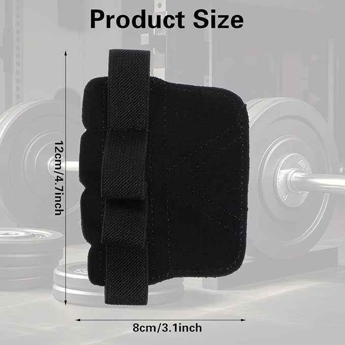 Gym Gloves for Men Weight Lifting, Four-Finger Leather Pull Up Gloves, Anti-Slip Men's Weightlifting Glove Workout Palm Guard Glove, Weight Lifting Glovess for Men Women Fitness Training (Black)