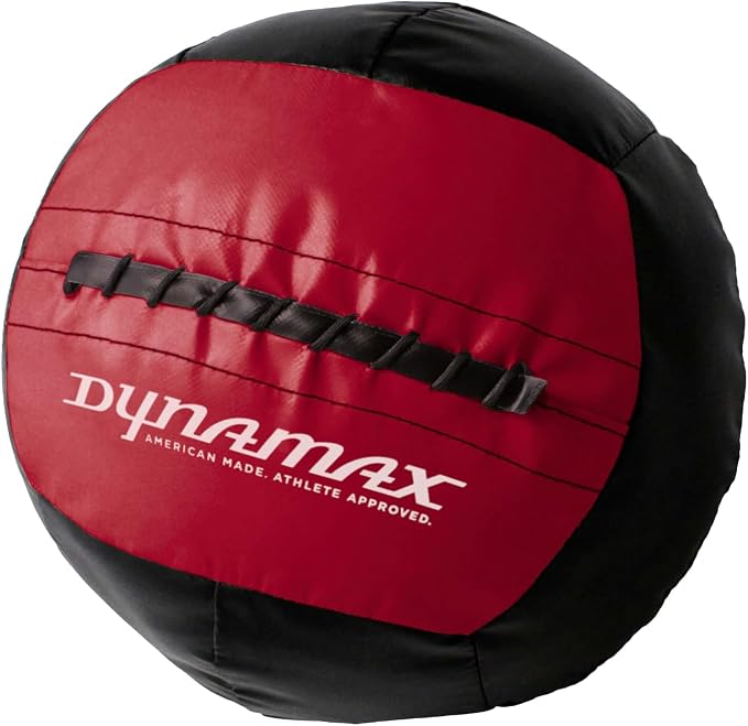 Dynamax Standard Medicine Ball, 4–30 lb Soft Shell Wall Ball, 14-Inch Weighted Exercise Ball for Strength Training, Core Workouts, Conditioning & Functional Fitness