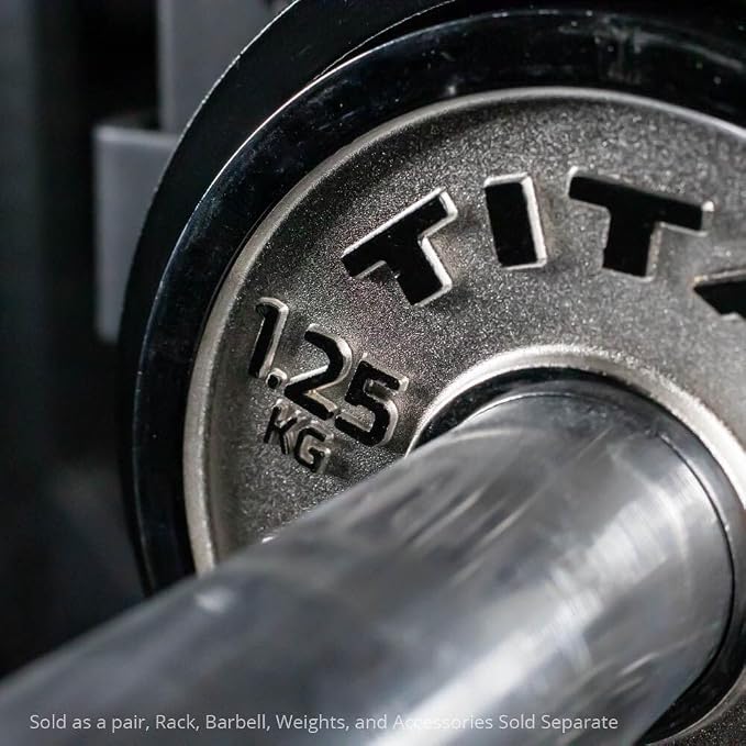 Titan Fitness Olympic Calibrated Steel Powerlifting Plates, Machine Precision Steel Discs