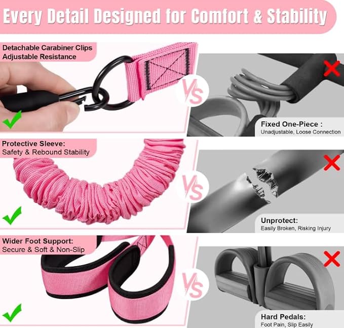 Generic Heavy Duty Resistance Bands Set, Black | Upgraded Steel Handles, Exercise Tube Bands, Home Workout & Strength Training, Portable with Carrying Bag