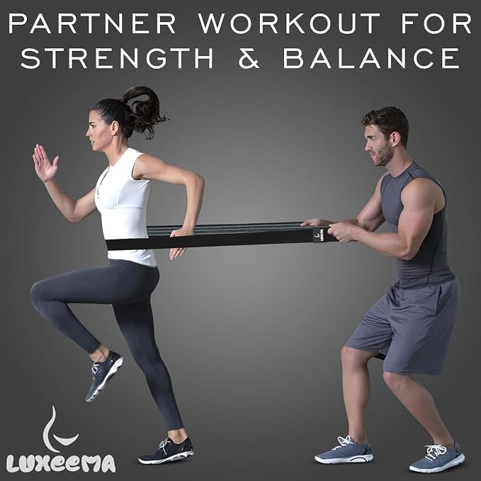 Premium 76" Extra Long Resistance Band for Working Out, 3" Wide Non-Slip Fabric Exercise Band for Stretching, Yoga, Strength Training & Physical Therapy