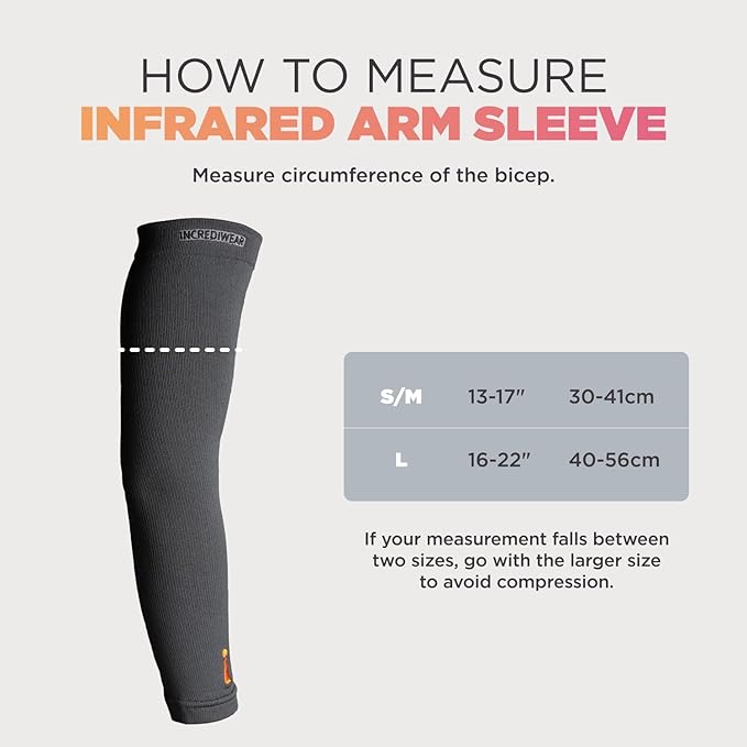 Incrediwear Arm Sleeve – Infrared Arm Sleeves for Men & Women, Arm Support | Muscle Recovery & Muscle Pain Relief for Tennis Elbow Tendonitis, Arm Sleeves for Baseball, Basketball, Football, Working Out