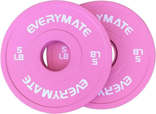 EVERYMATE Change Weight Plates 1.25LB 2.5LB 5LB Set Fractional Olympic Bumper Plates for Cross Training Steel Insert Strength Training