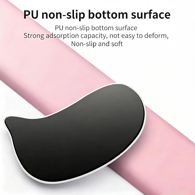 Pink Mouse Wrist Rest, Ergonomic Memory Foam Wrist Support | Non-slip base and soft memory foam provide lasting comfort for work, study, gaming, and everyday computer use.