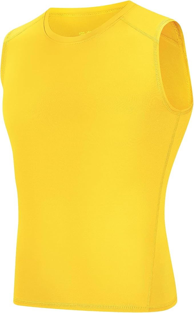 Youth Boys Sleeveless Compression Shirt Basketball Football Undershirt Quick Dry Kids Athletic Tank Tops for Workout