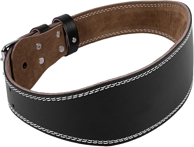 harayaa Weight Lifting Belt Adjustable Powerlifting Lumbar Back Support Sports Waistband PU Leather Double Prong Suitable for Men Women Gym Training