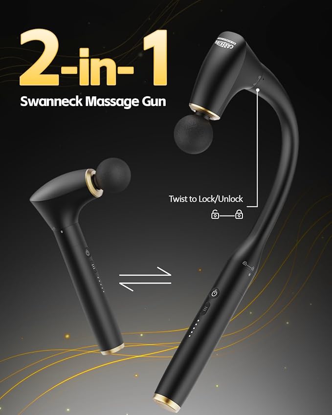 2-in-1 Detachable Massage Gun Deep Tissue with Extension Handle | Percussion Muscle Massager For Back Neck Shoulder Waist, Back Massager for Pain Relief, Gifts For Women Men, FSA-HSA Eligible