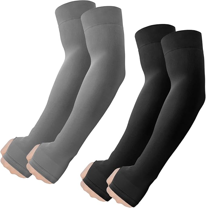 ROXUN Arm Sleeves with Thumb Hole, Cooling UV Sun Protection for Men/Women | High‑elastic fabric,compression tattoo cover up for men/women,great for outdoor activities