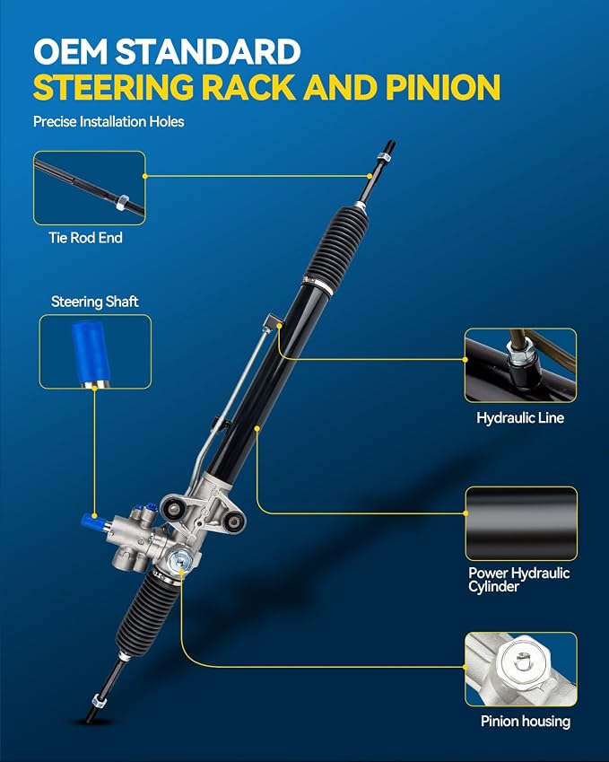 PHILTOP Power Steering Rack and Pinion Compatible with Acura MDX 2001-2002 All Models, Hydraulic Rack and Pinion Replace 26-2714