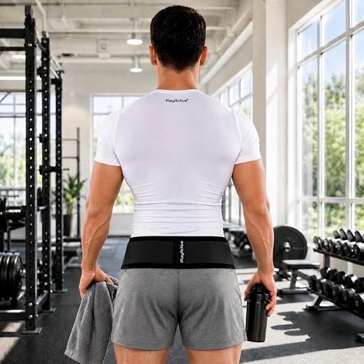 PlayActive Sacroiliac SI Joint Hip Belt - Sciatica Belt and Lower Back Support Brace for Women and Men - Hip Braces for Hip Pain - Pelvic Support Belt, Trochanter Belt for Pain Relief (XL-XXL/Black)