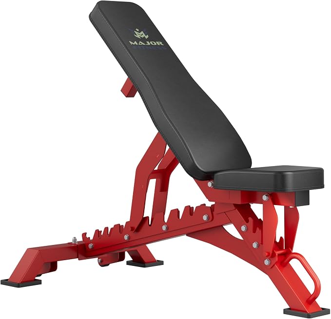 MAJOR FITNESS Weight Bench - 1300LBS Weight Capacity and 36 Adjustable Positions Strength Training Bench for Garage and Home Gym Workouts