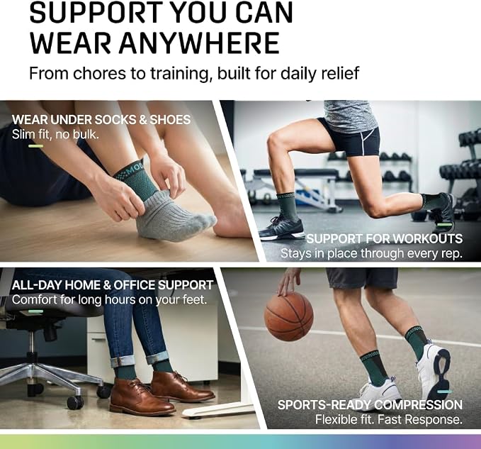 Modvel Foot & Ankle Brace Socks for Sprained Ankle Compression Sleeve - Foot Support for Women & Men - Tendonitis & Arthritis Ankle Brace Sports Running, Torn Ligaments & Women Stabilizing Ankle Wrap