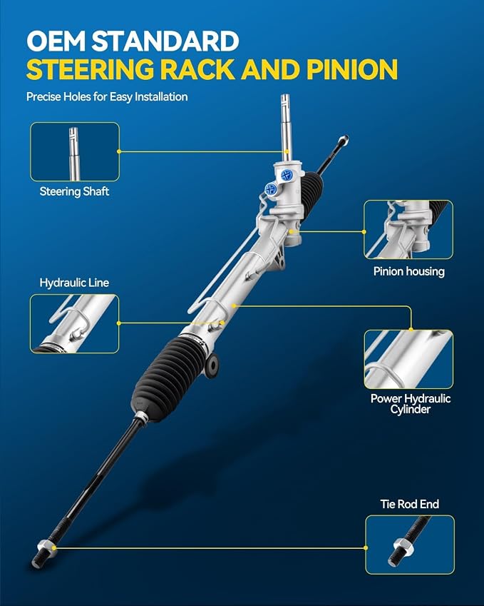 PHILTOP Hydraulic Power Steering Rack & Pinion Assembly for 1997-2005 Venture FWD, Montana, Silhouette, Aztek, 2002-2007 Rendezvous, Replace# 22-164