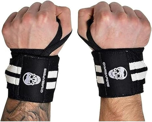 Gymreapers Weightlifting Wrist Wraps (IPF Approved) Professional Quality Wrist Support with Heavy Duty Thumb Loop - Best Wrap for Powerlifting Competition, Strength Training, Bodybuilding