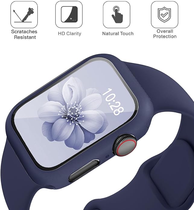 Sport Band and Case for Apple Watch Band 40mm 44mm 46mm 42mm 41mm 45mm 38mm iWatch Bands for Women/Men,Silicone Waterproof Strap with Cover Combo for Apple Watch Series 11 10 9 8 7 6 5 4 SE Ultra/2 3