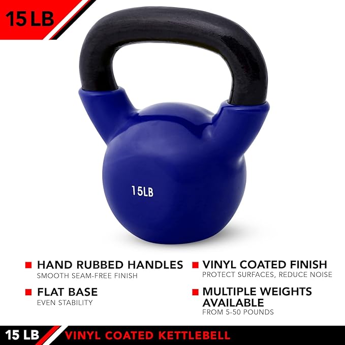 JFIT Kettlebell Weights Vinyl Coated Iron
