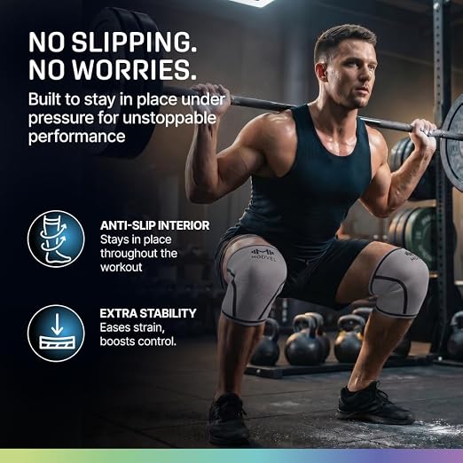 Modvel Strength 7mm Knee Sleeves (Pair) for Weightlifting & Powerlifting (USPA, IPL Approved) | High-Performance Knee Compression Support For Squats, Weight Lifting - Men and Women
