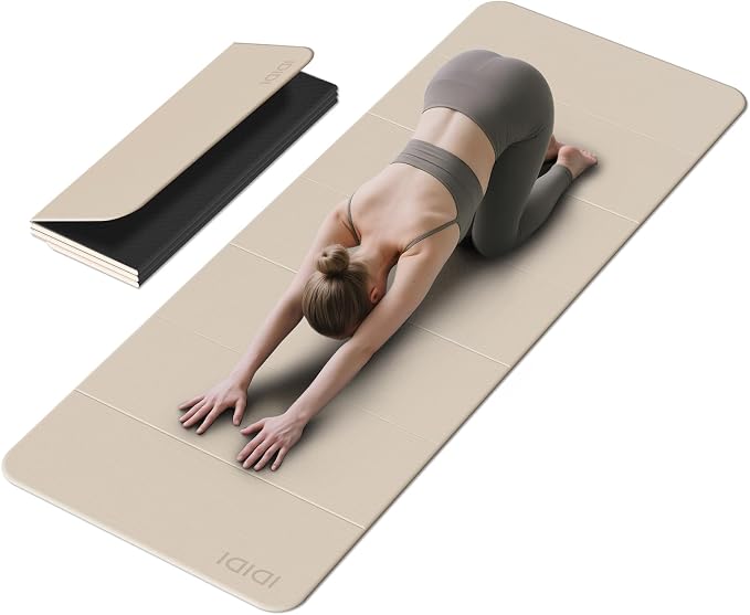 Foldable Yoga Mat Extra Large 74"×31.5" | Double-Sided Non-Slip,Extra Wide Foldable Design,8mm Extra Thick,Exercise Mat for Home, Studio and Travel Use
