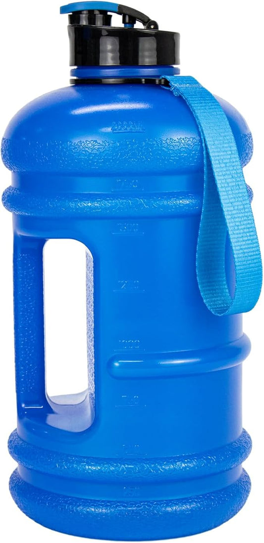 TOOFEEL 2 Liter Water Bottles - Half Gallon BPA Free - Ideal for Gym, Hiking, Running, Cycling - 74 oz Blue Water Bottle