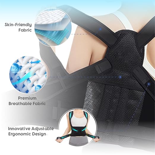 Posture Corrector for Women/Men Adjustable Full Back Brace Support | Upper & Lower Back for slouching,breathable&Lightweight,Back Pain Relief,Shoulder Straightener