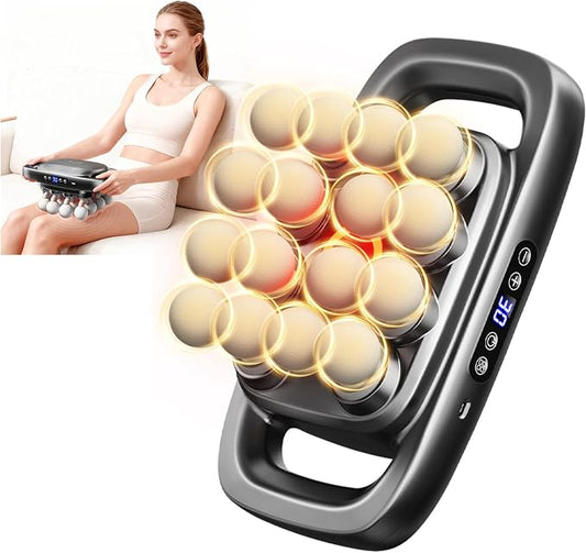 KOOTLEE 16 Heads Deep Tissue Massage Gun, Percussion Muscle Massager for Back, Neck, Shoulders, Legs & Feet, Body Massager for Pain Relief & Muscle Relaxation, 3 Modes & 30 Intensity Levels