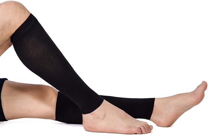 TOFLY Calf Compression Sleeve 20-30mmHg 1 Pair Footless For Men & Women | Footless Compression Socks For Leg Support, Shin Splint, Pain Relief, Swelling, Varicose Veins, Maternity, Nursing, & Travel