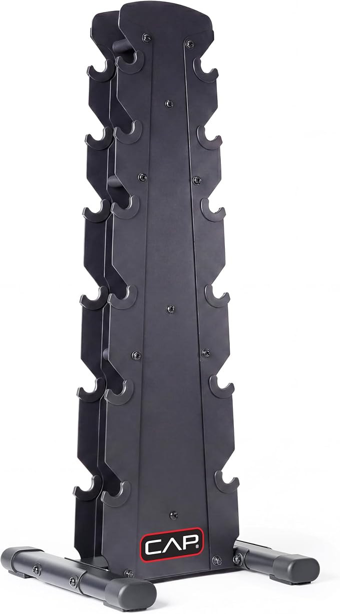 CAP 6-Tier Dumbbell Rack for Home Gym, 210lb Capacity, Heavy-Duty Weight Storage Rack for Hex Dumbbells, Space-Saving Steel Free Weight Stand, Multi-Level Dumbbell Storage Rack