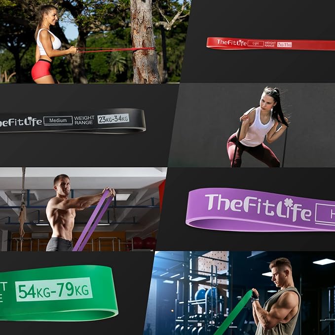 TheFitLife Pull Up Assistance Bands- Resistance Bands for Working Out, Long Workout Bands for Exercise, Fitness Band for Pullup Assist, a Substitute of Dumbbell Set and Kettlebells, Barbell