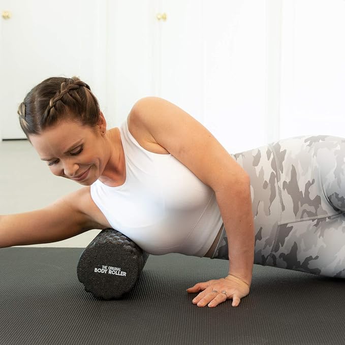 The Original Body Roller - High Density Foam Roller Massager for Deep Tissue Massage of The Back and Leg Muscles - Self Myofascial Release of Painful Trigger Point Muscle Adhesions - 13" Black