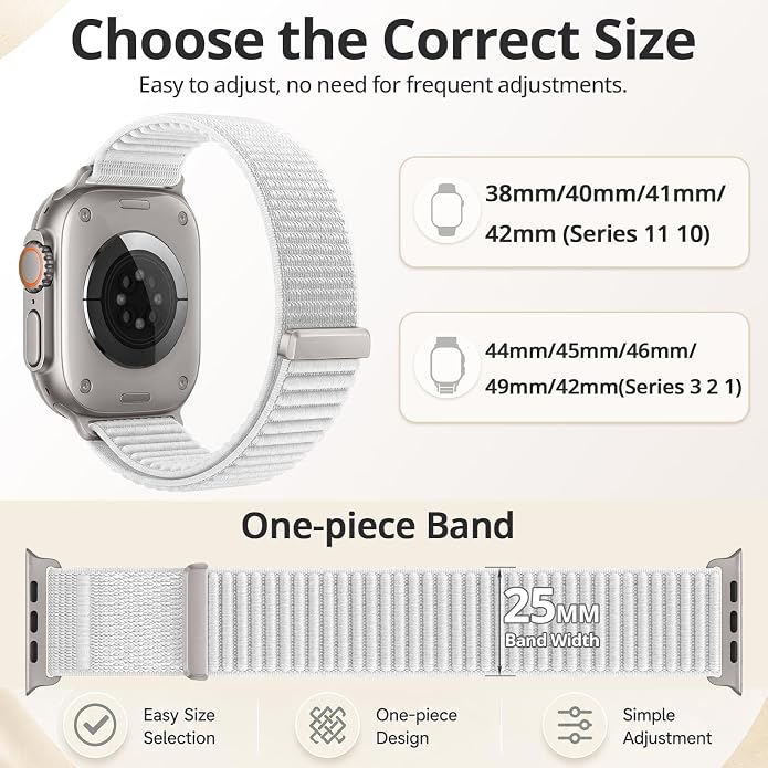 Nylon Loop Sport Band Compatible with Apple Watch Ultra 3 2 Band 49mm 46mm 45mm 44mm 42mm 41mm 40mm 38mm Women Men, Stretchy Strap Elastic Fabric Wristband for iWatch Series 11 10 SE 9 8 7 6 5 4 3 2 1