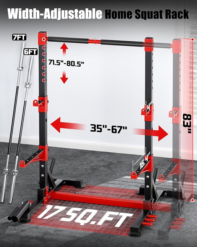 YOLEO Smith Machine & Squat Rack Combo, Multi-Functional Power Racks with Adjustable Width & Pull-Up Bar, Cable Crossover Power Cage, Independent Dual-Pulley System for Home Gym Garage Basement
