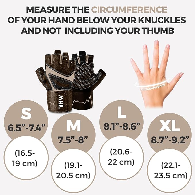 MhIL Workout Gloves for Women – Breathable Gym Gloves for Women with Palm Protection and Enhanced Grip – Padded Weight Lifting Glove for Womens with Wrist Wraps Support Weightlifting Exercise Cycling