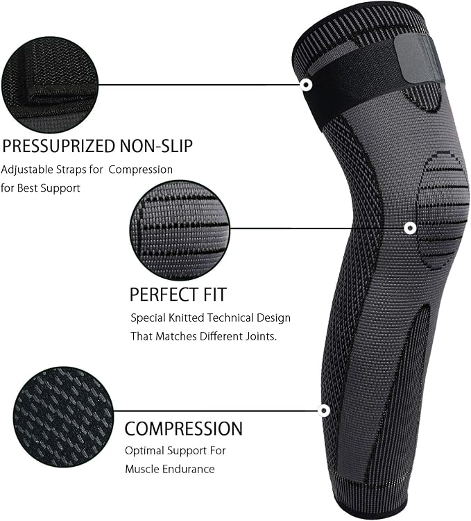 SKDK Full Leg Sleeves Long Compression Leg Sleeve Knee Sleeves Protect Leg, for Man Women Basketball, Arthritis Cycling Sport