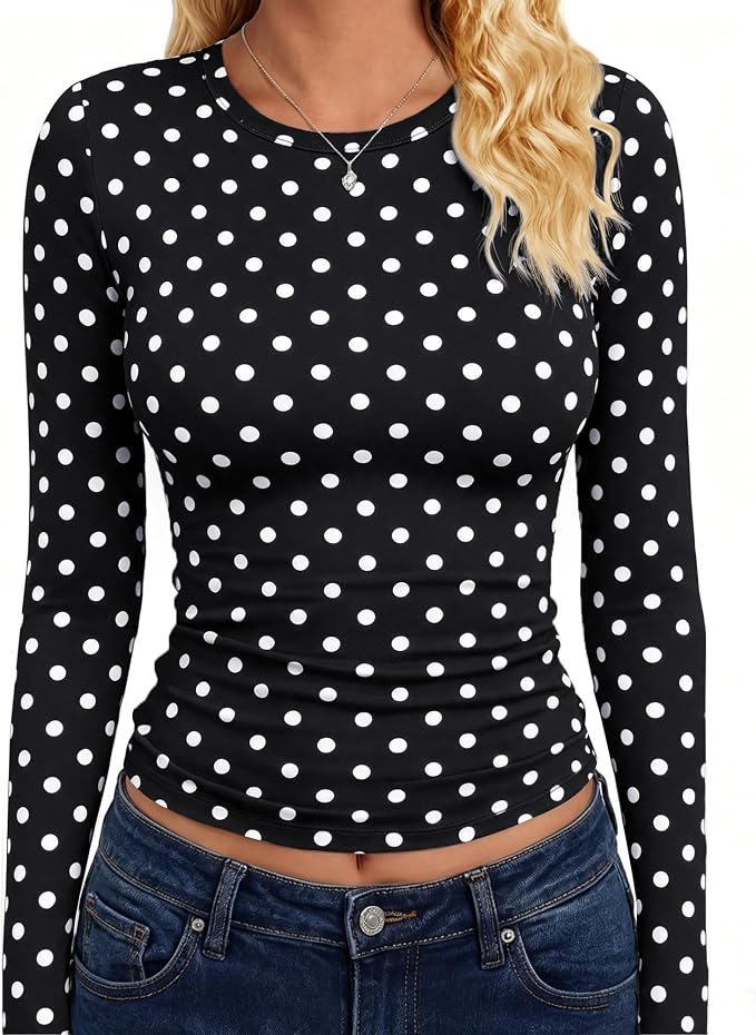 GAYHAY Long Sleeve Shirts for Women Tops Fitted Clothes Fall Fashion 2026 | Basic Tees, Girls School Outfits, Y2k Winter Tshirt, Tight Underscrub, Workout Casual, Cute Trendy Plain Compression Layering