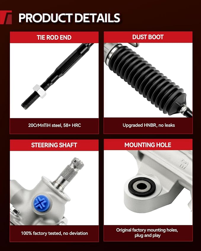 Torchbeam Power Steering Rack & Pinion Assembly Fit for 2011 2012 2013 2014 2015 2016 2017 Odyssey, Hydraulic System Steering, Replaces OEM 26-2762