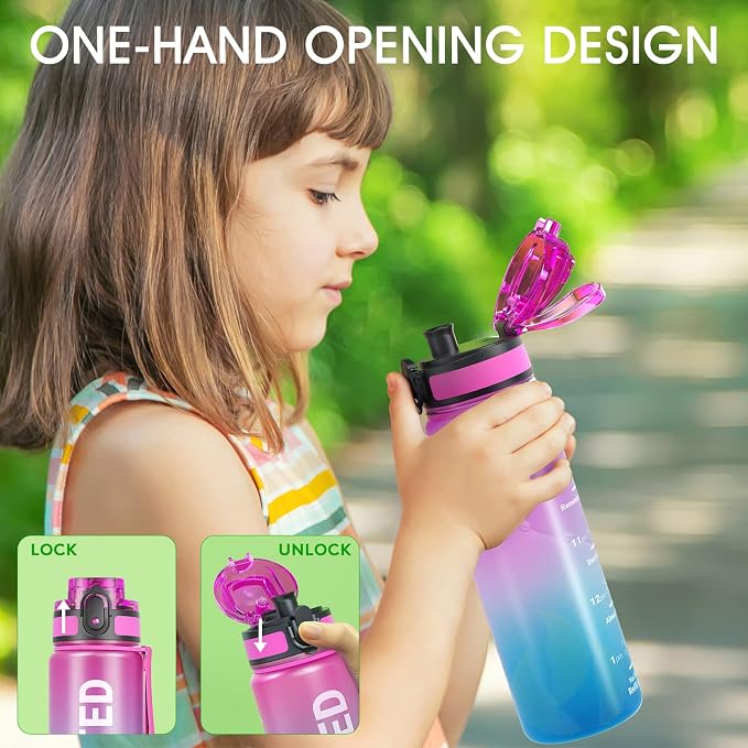 Sahara Sailor Water Bottle 17oz, Durable and Leakproof Water Bottles Motivational with Time Marker, Tritan, BPA Free, Wide Mouth with Easy Clean Brush for Gym, Travel, Home, School, Office (1 Bottle) | Bpa Free, Leakproof Wide Mouth With Fast Flow Lid ...