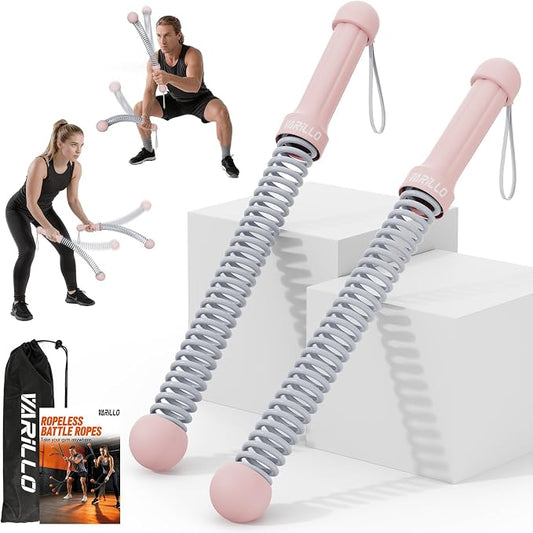 Ropeless Battle Ropes for Home Gym, Portable Cordless Weighted Battle Rope | Storage Bag, Weighted Battle Rope for High Calorie Burn, Men & Women Fitness Equipment, HIIT & Low-Impact Aerobic Training