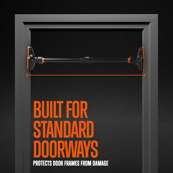 Adjustable Pull-Up & Chin-Up Bar - Door Frame Pullup & Doorway No-Screw, No-Damage Hanging Bar for Home Strength Training Exercise Equipment for Men and Women