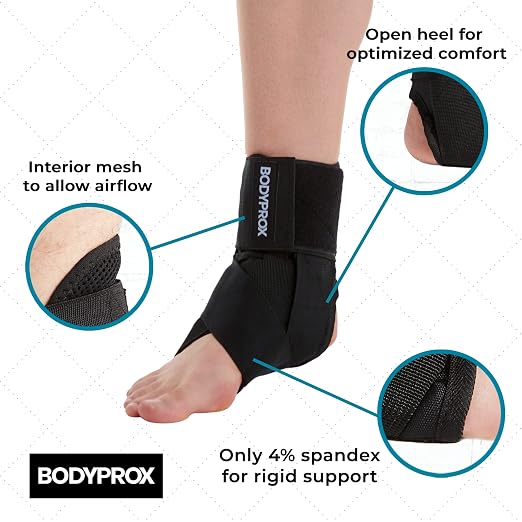 Bodyprox Ankle Brace for Women and Men, Lace Up Ankle Support Brace Stabilizer For Sprained Ankle (Medium)