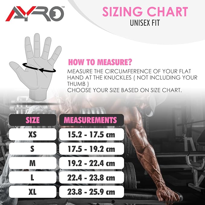 AYRO Workout Gloves for Men & Women, Gym Gloves for Men, Weight Lifting Gloves with 15" Wrist Wraps & Support, Breathable Palm Padding, Non-Slip Grip for Fitness, Cross Training & Bodybuilding