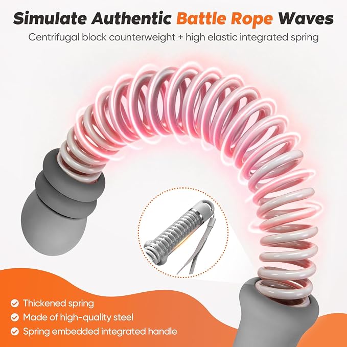 KUZARO Upgrade Weighted Ropeless Battle Ropes for Women, Quiet Adjustable Cordless Battle Ropes for Home Gym HIIT Cardio & Strength Training, Portable Exercise Rope for Arm & Core, Apartment Gear