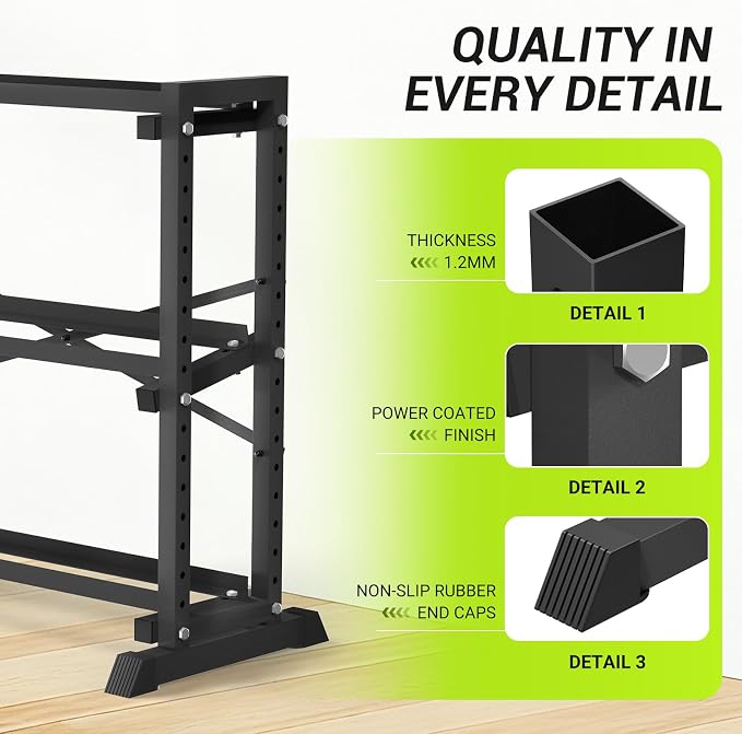 Eocnrhe Dumbbell Rack Stand Only, Weight Rack for Home Gym, 3-Tier Adjustable Dumbell Rack Heavy-Duty Weight Stand for Dumbbells Kettlebells