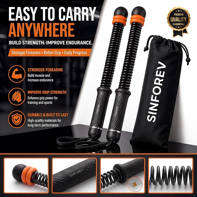 Portable Ropeless Battle Ropes for Home Gym - Weighted Cordless Battle Rope | Full Body Strength Building & HIIT and Cardio Training - Fitness Workout Equipment with Adjustable Resistance for Men & Women