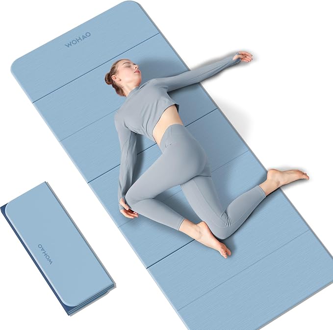 7-Fold Yoga Mat 70"x24" - 1/2 Inch Thick | Folding Exercise Mat, Compact Non-Slip TPE Mat, For Travel, Storage, Yoga & Home Gym, Lightweight & Portable